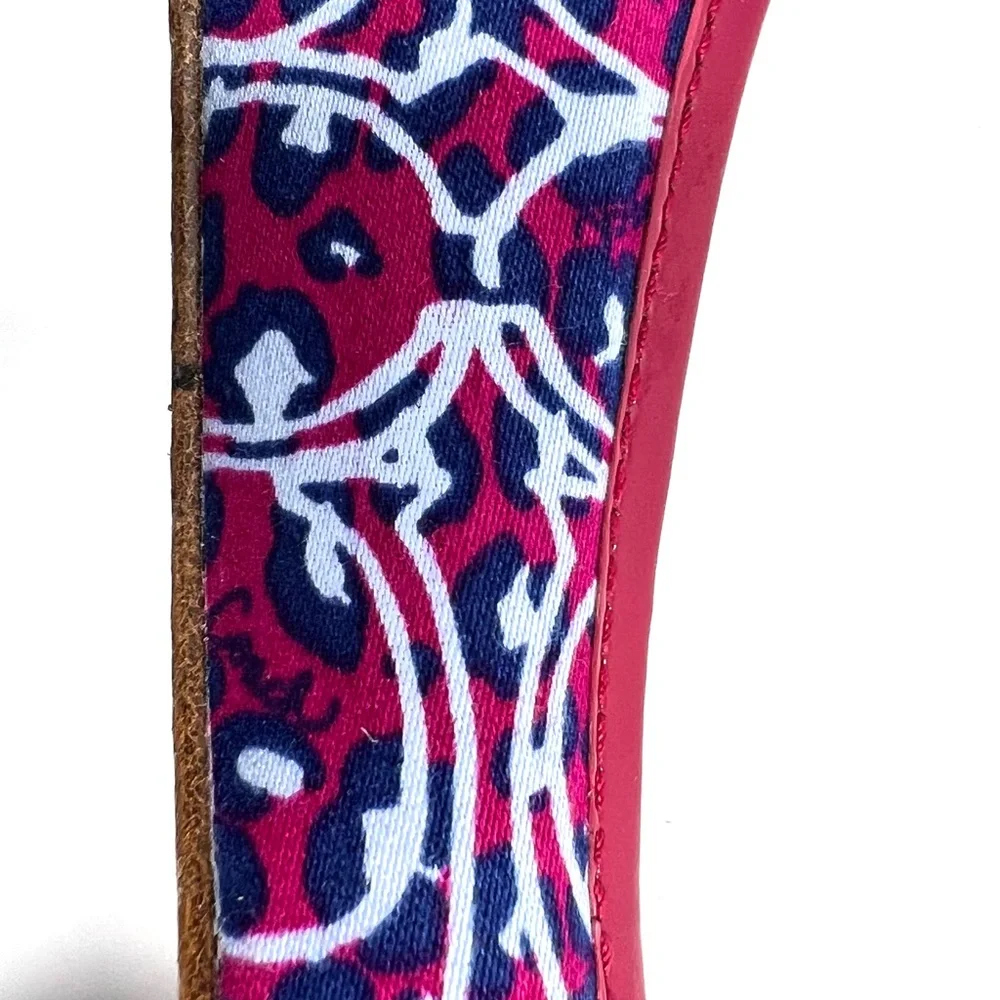 Coach Women's Remmi pink and blue patterned buckle ballet flats size 9.5 B - Picture 9 of 11